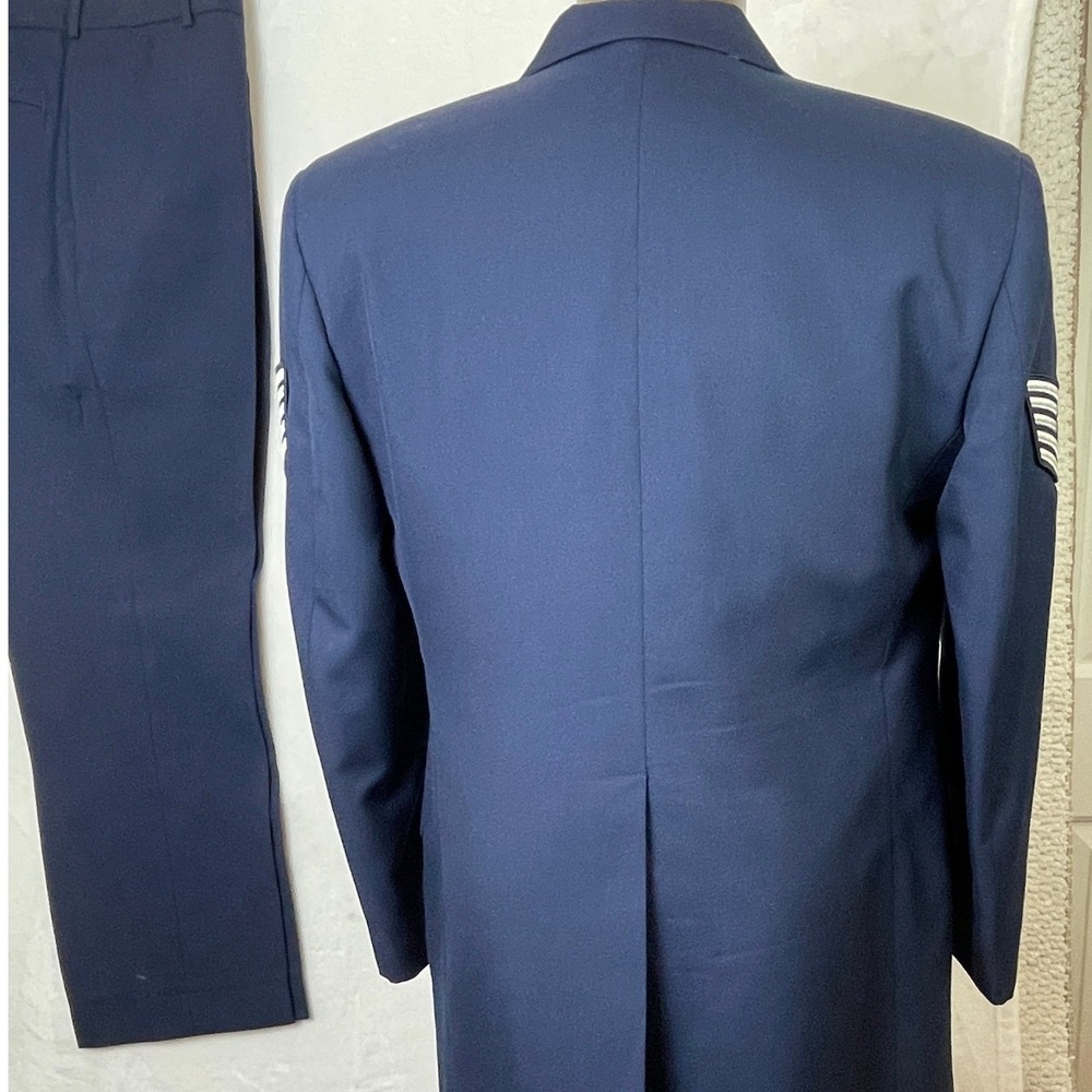 US Air Force Blue Dress Coat Uniform Suit Men's Jacket 40R, Pants 34R 3 Button - Picture 5 of 16